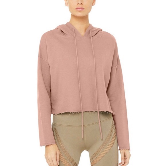 ALO Yoga Sweaters - ALO CROPPED BOX HOODIE XS Smoky Quartz